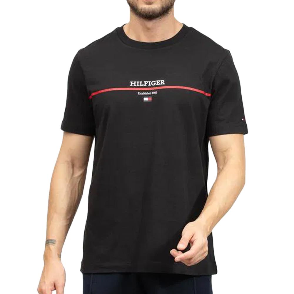 Tommy Hilfiger T-shirt Noir Homme Tommy Hilfiger Stripe