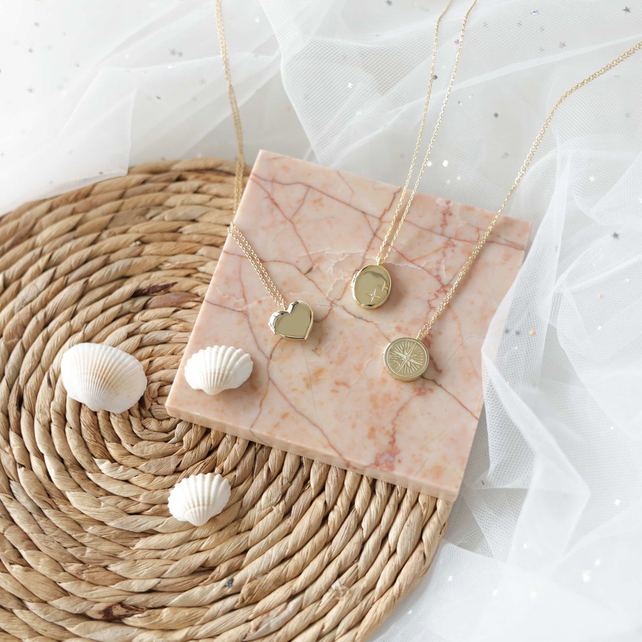 Zilveren goldplated ketting&hanger hart medaillon