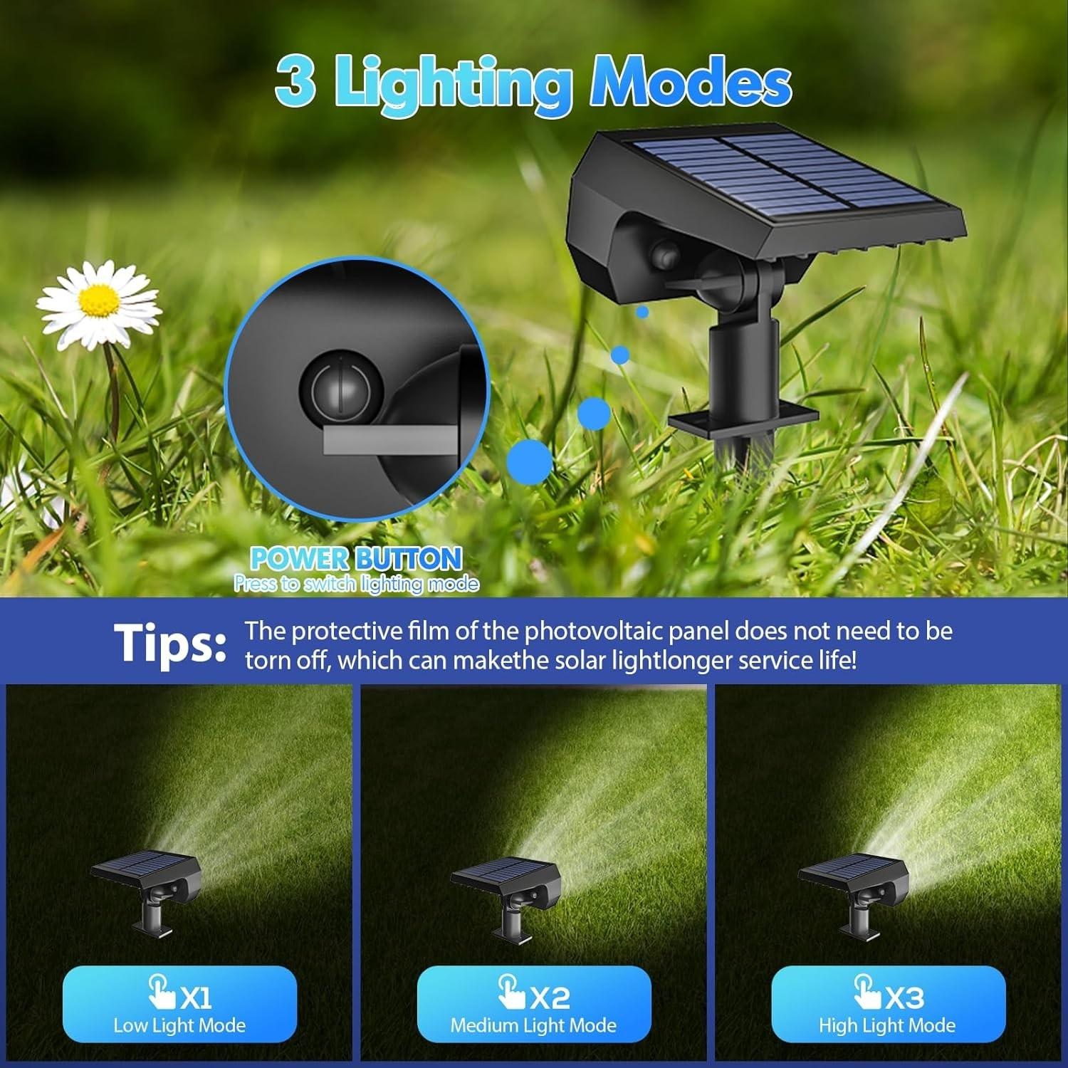 (4er Set) 56 LED's Solar Lampe Outdoor Gartenleuchte mit Dämmerungssensor   Erdspiess (IP68) - Kaltweiss
