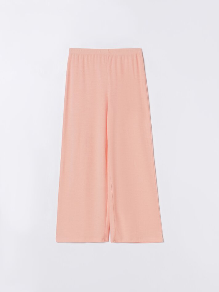 Calça de pijama canelada - Coral