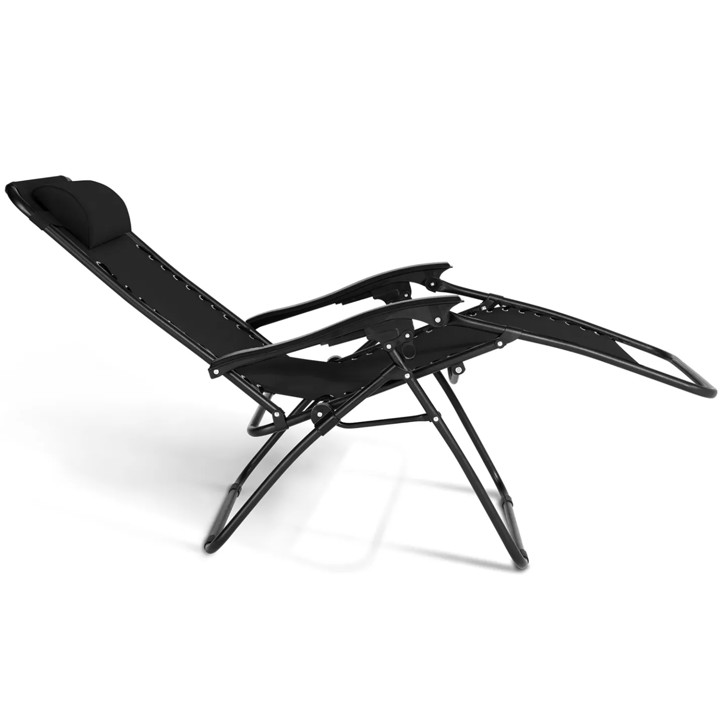 Lot de 2 fauteuils de jardin inclinables RELAX grand confort noir