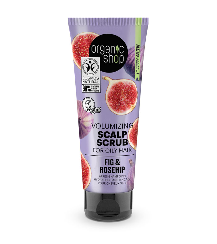 Organic Shop - Esfoliante capilar volumizador para cabelos oleosos - Figo e Rosa Mosqueta