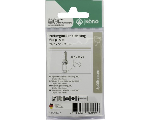 Toiletreservoirschijf 20,5 x 58 x 3 mm voor Jomo