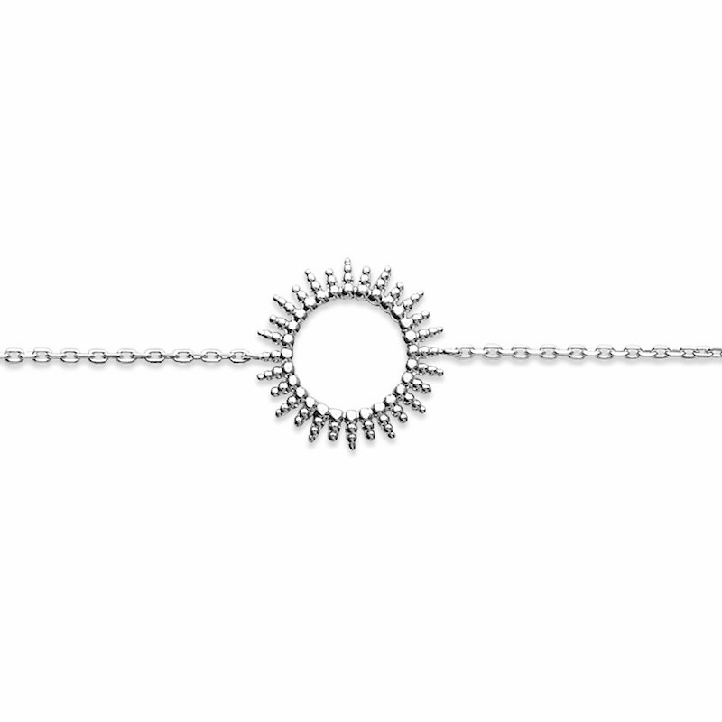 Bracelet Fin Argent Mode Tendance Pendentif Soleil
