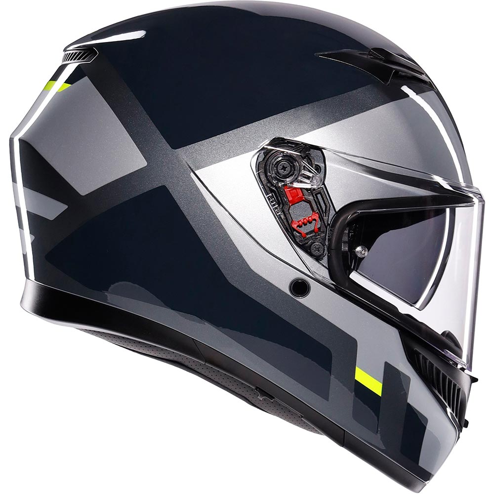 AGV - Casque K3 Shade Noir / Argent / Jaune fluo