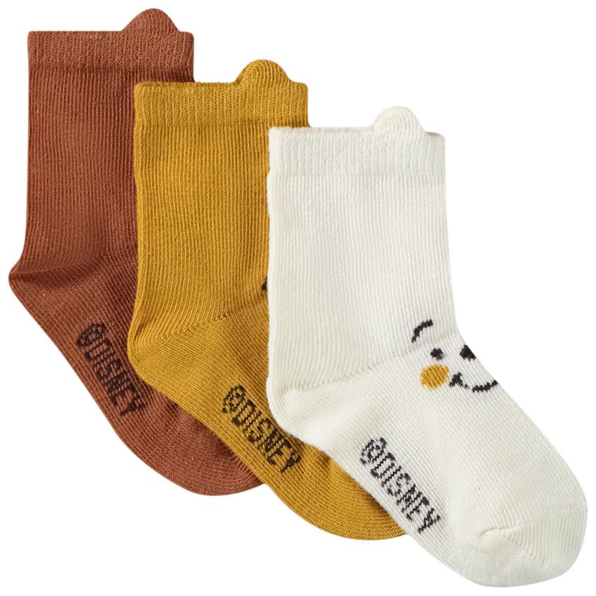 Lot de 3 paires de chaussettes Winnie Disney pour bébé garçon - Moutarde