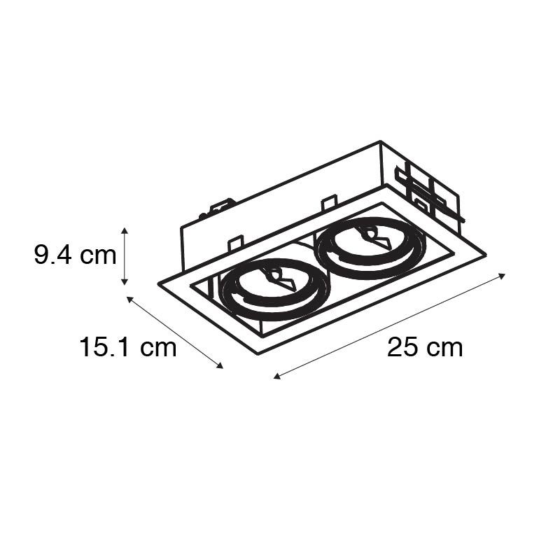 Moderne inbouwspot wit 2-lichts verstelbaar - Oneon 70
