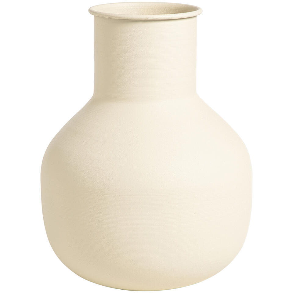 Vaas Maan off-white metaal - 30,3x23x12,3 cm