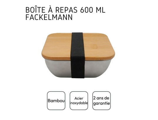 FACKELMANN - Bento - Lunch Box Boîte à repas isotherme en inox qui passe au microonde 600 m...