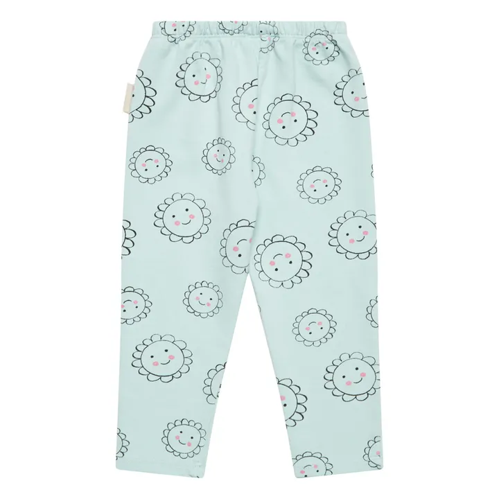 Weekend House Jogger Baby Fleurs Coton Bio | Vert d'eau