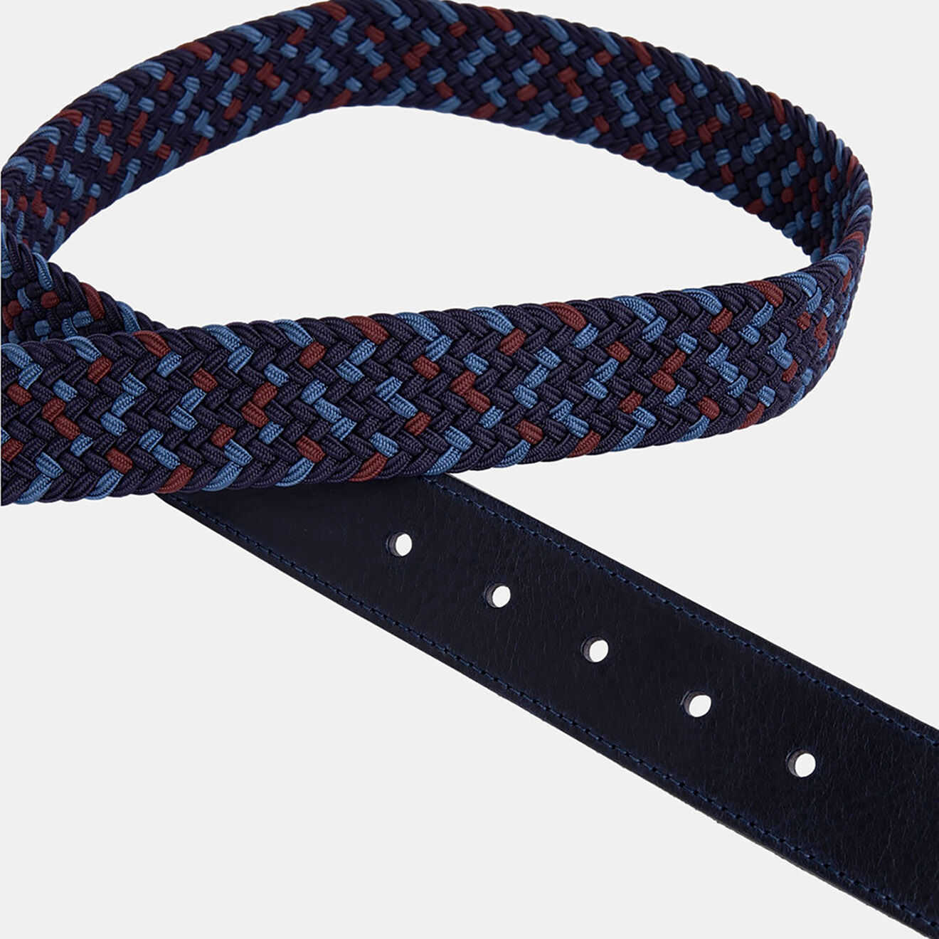 Hackett London Ceinture tressée bicolore bleu/rouge
