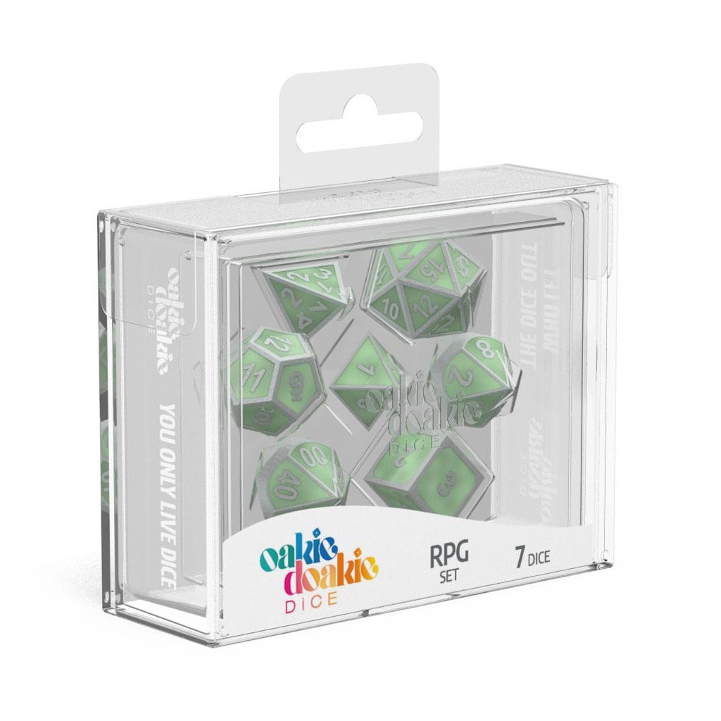Oakie Doakie Dice dés RPG-Set Metal Glow in the Dark - Druid's Blaze (7)