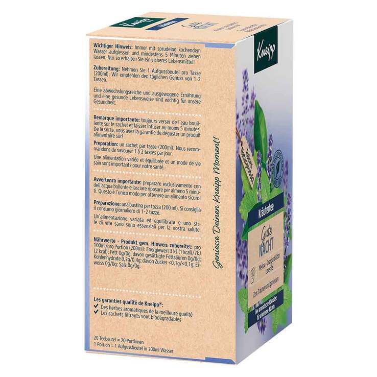 Kneipp Kräutertee Gute Nacht Tee Filterbeutel, 20 St