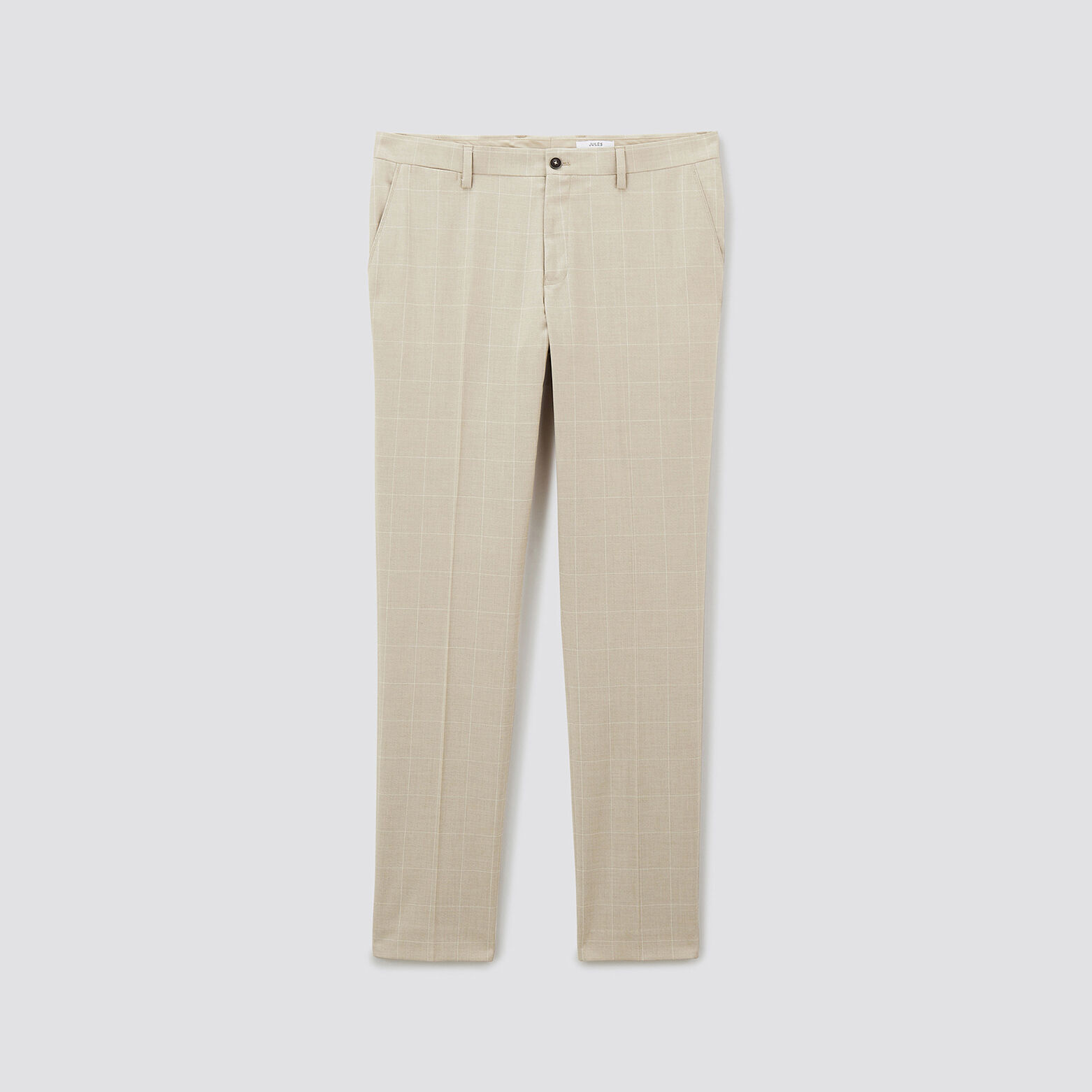 Pantalon de costume slim à carreaux Beige