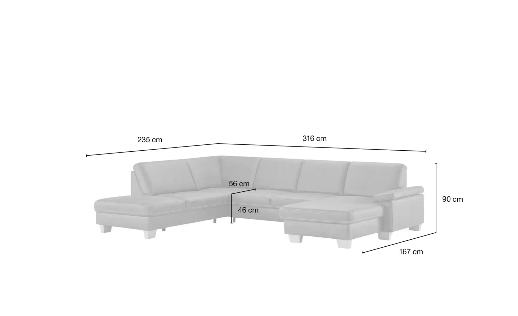 meinSofa Wohnlandschaft  Kunstleder Samu