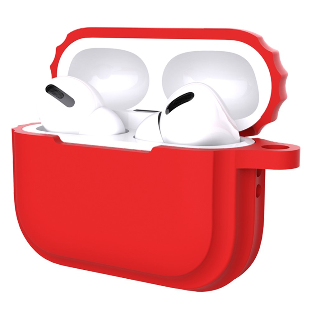 AirPods Pro 2 / AirPods Pro Rugged Silikon Case Schutzhülle Abdeckung mit Karabinerhaken - Orange (Matt)
