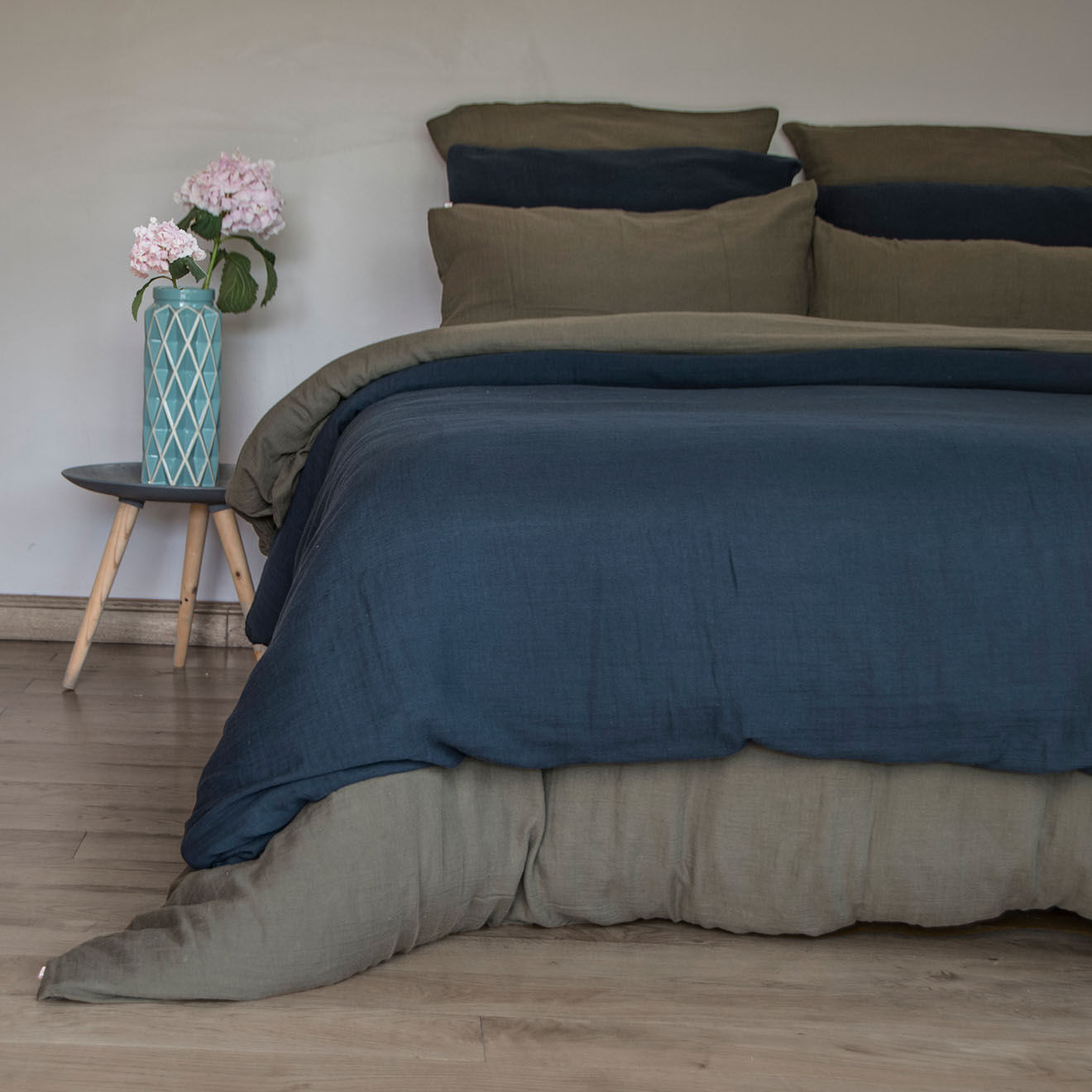 Febronie Home Taie d'oreiller 100% Gaze de Coton Clara kaki