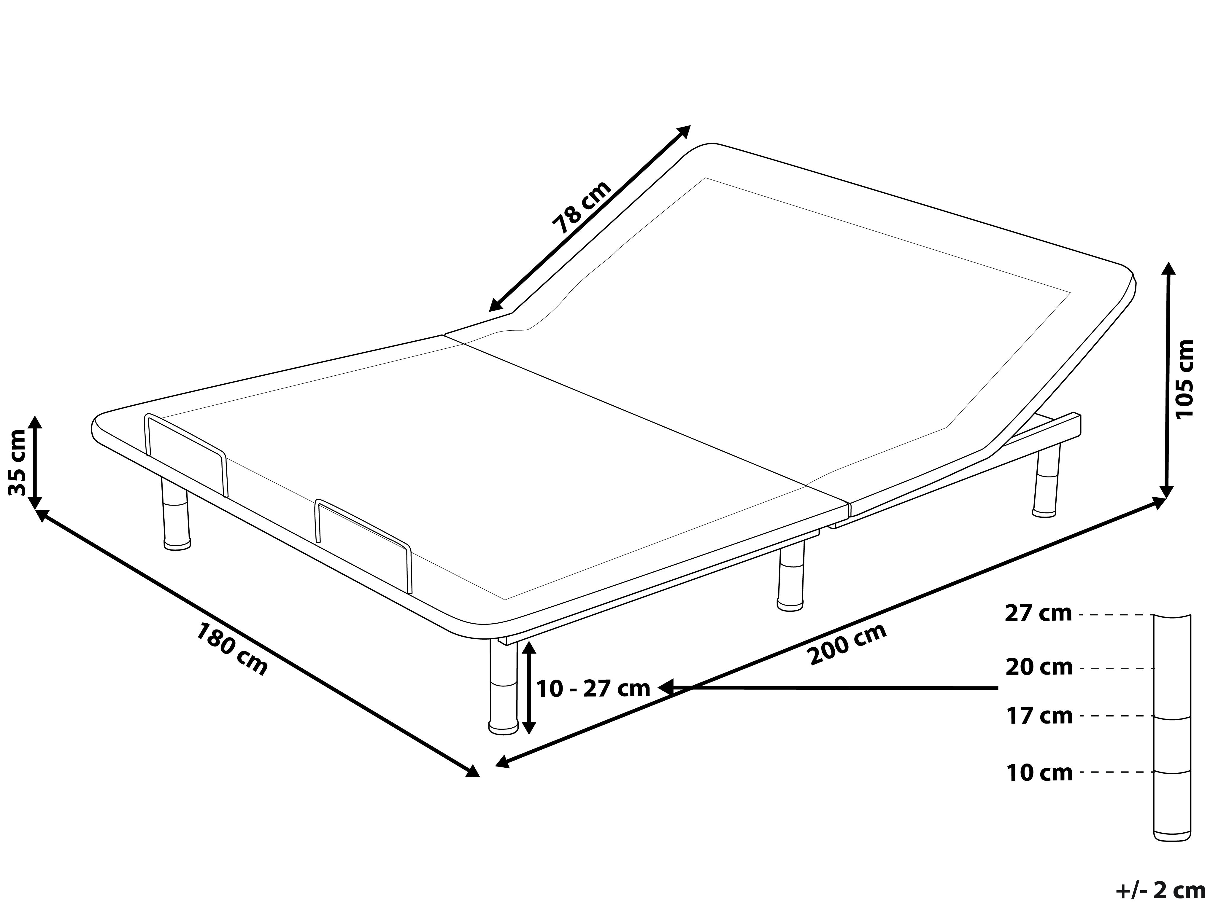 Elektrisch verstelbaar bedframe BRUNOY 180 x 200 cm Grijs