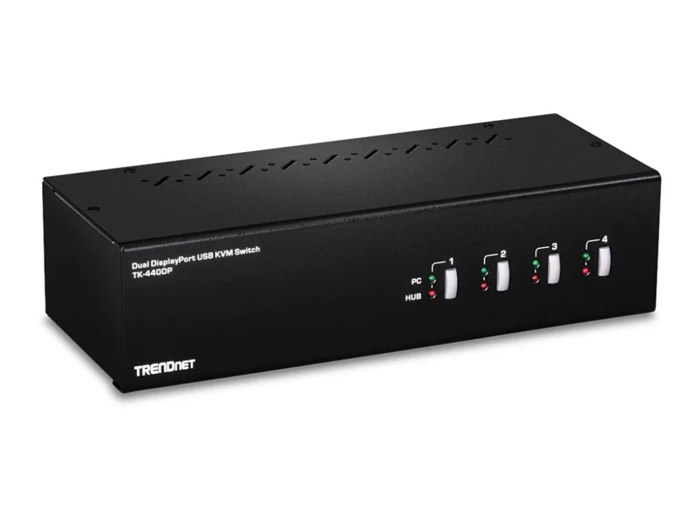 TRENDnet TK 440DP - KVM / audio / USB switch - 4 x KVM / audio / USB - 1 lokalbruger - desktop - TAA-kompatibel