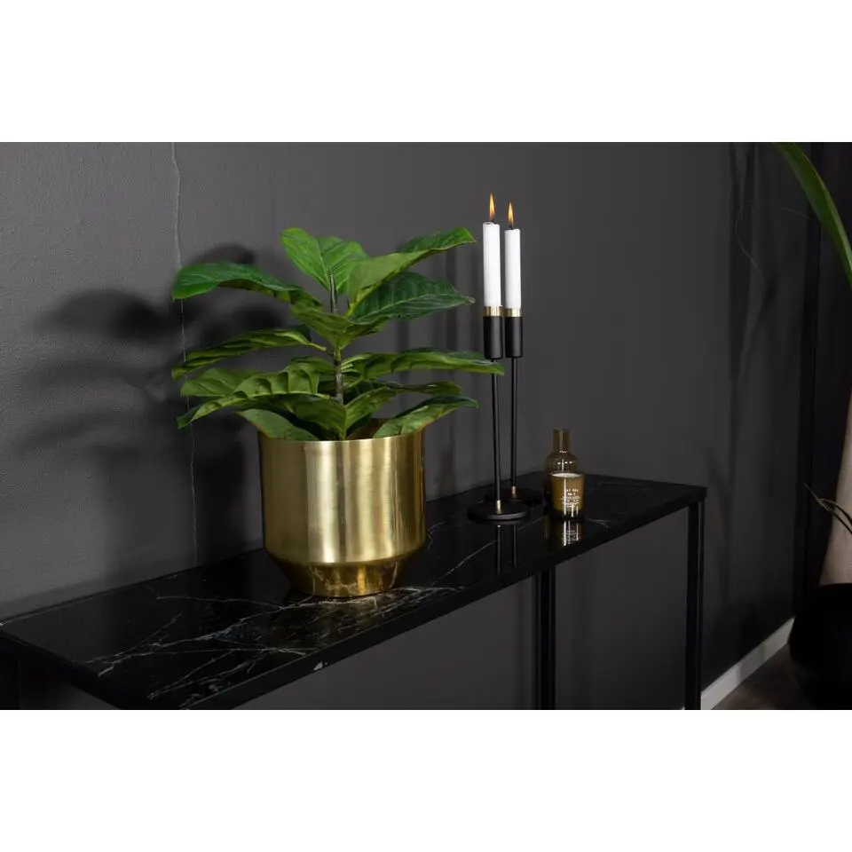 Svea - Leon sidetable - 100 cm - zwart/goud