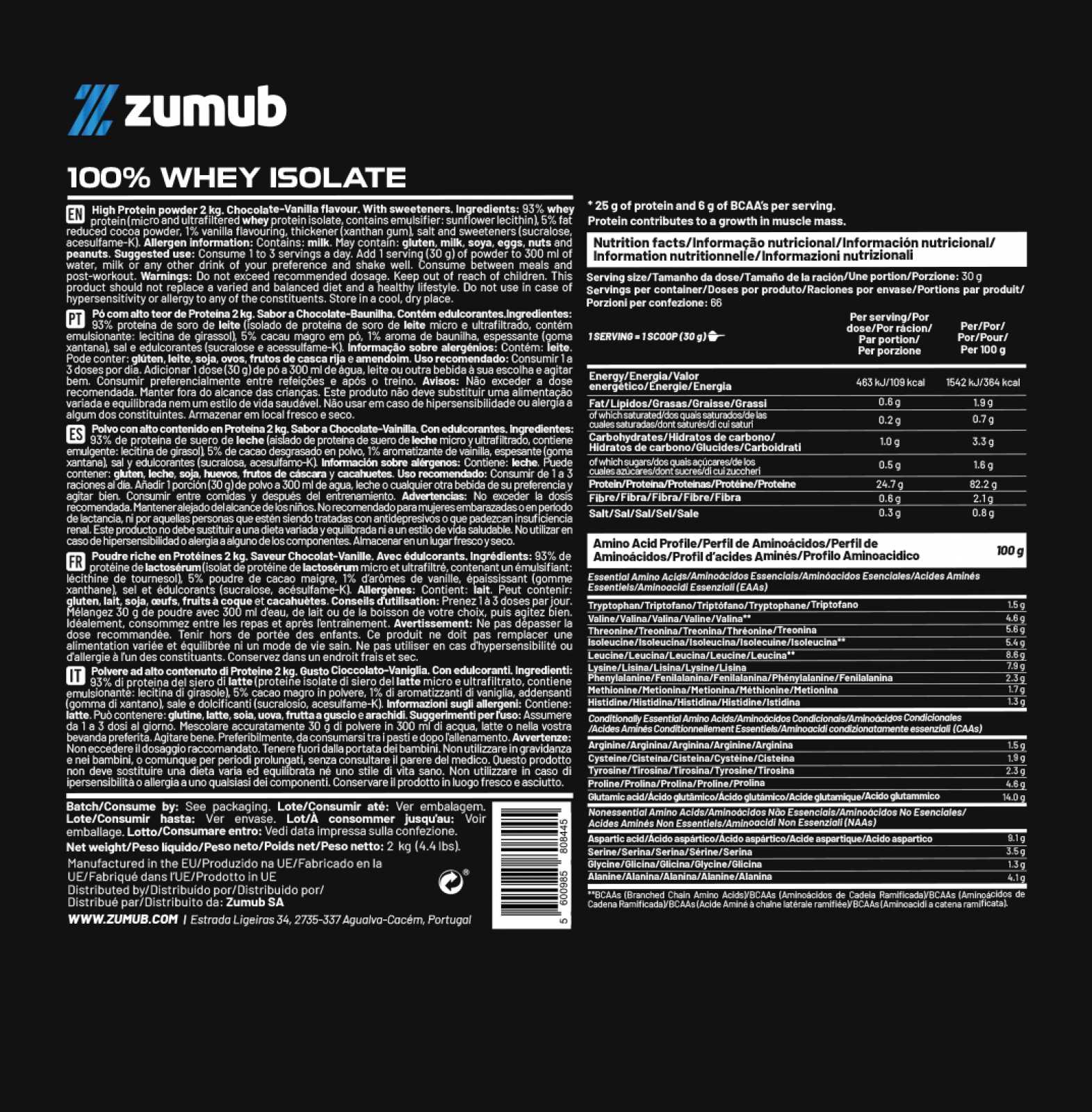 Zumub 100% Whey Isolate 30g