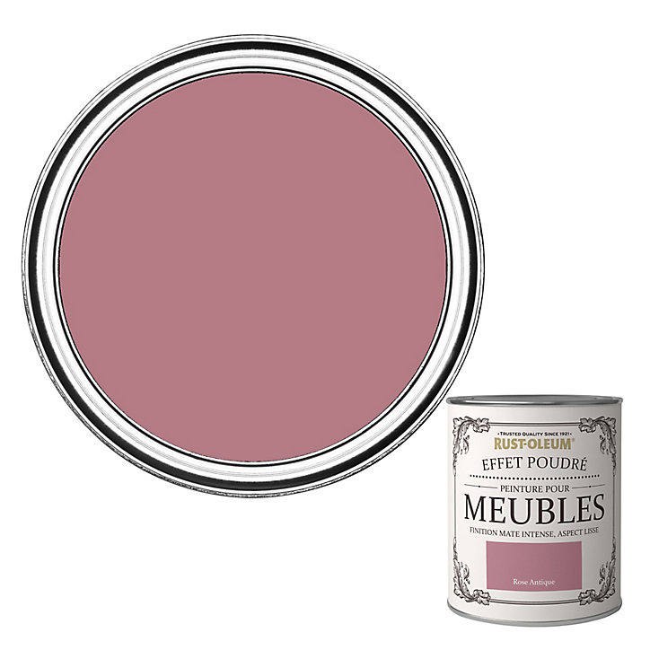 Peinture pour meubles Rust-Oleum rose antique effet poudré mat intense 0,75L