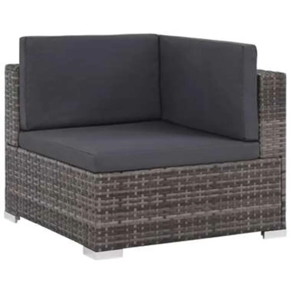 vidaXL - Bankset - Grijs - Poly rattan