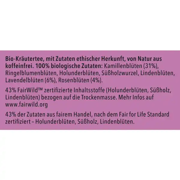 Bio-Kräutertee Love, mit Rose, Kamille und Lavendel