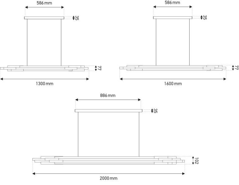 DCW éditions Org P 1600 hanglamp horizontaal LED