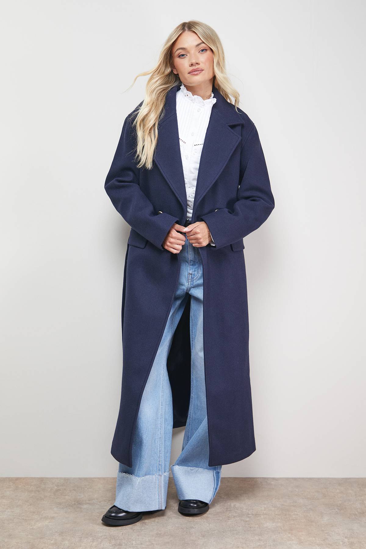 Oasis Manteau Mi-Long avec Ceinture Nouée
