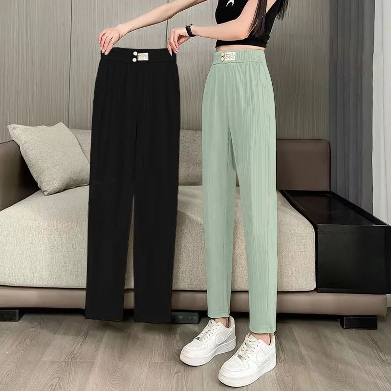 Everose - Elastische taille applicatie taps toelopende broek