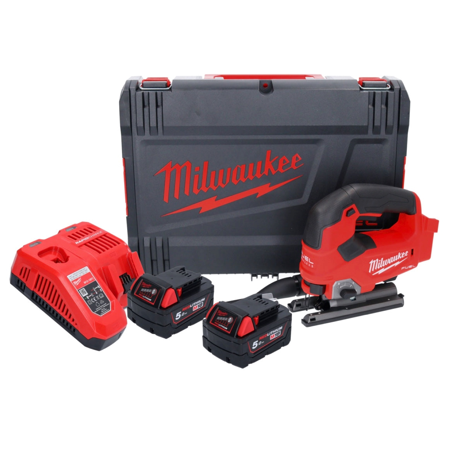 Milwaukee M18 FJS-502X 18V Li-Ion accu Decoupeerzaagmachine set (2x 5.0Ah accu) in HD-Box - koolborstelloos