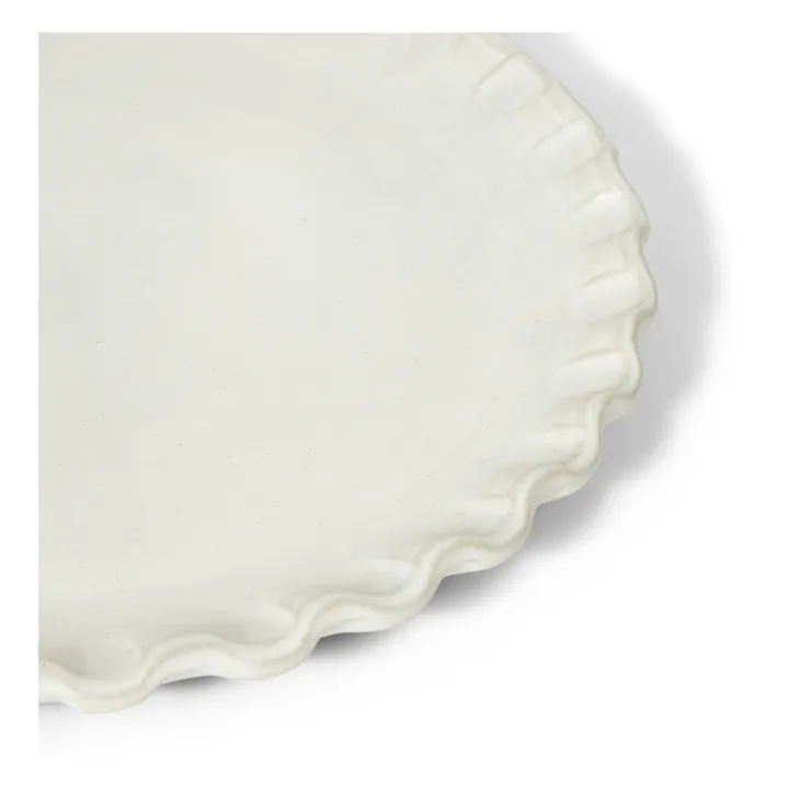 Perla Valtierra Assiette Lola en argile | Blanc