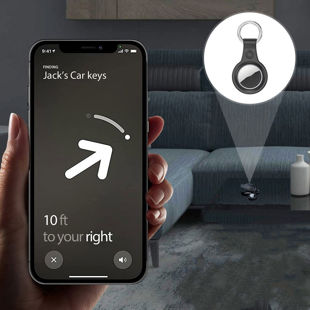 (4er Set) Apple AirTag Anhänger Silikon Case Hülle Schlüsselanhänger mit Schlüsselring