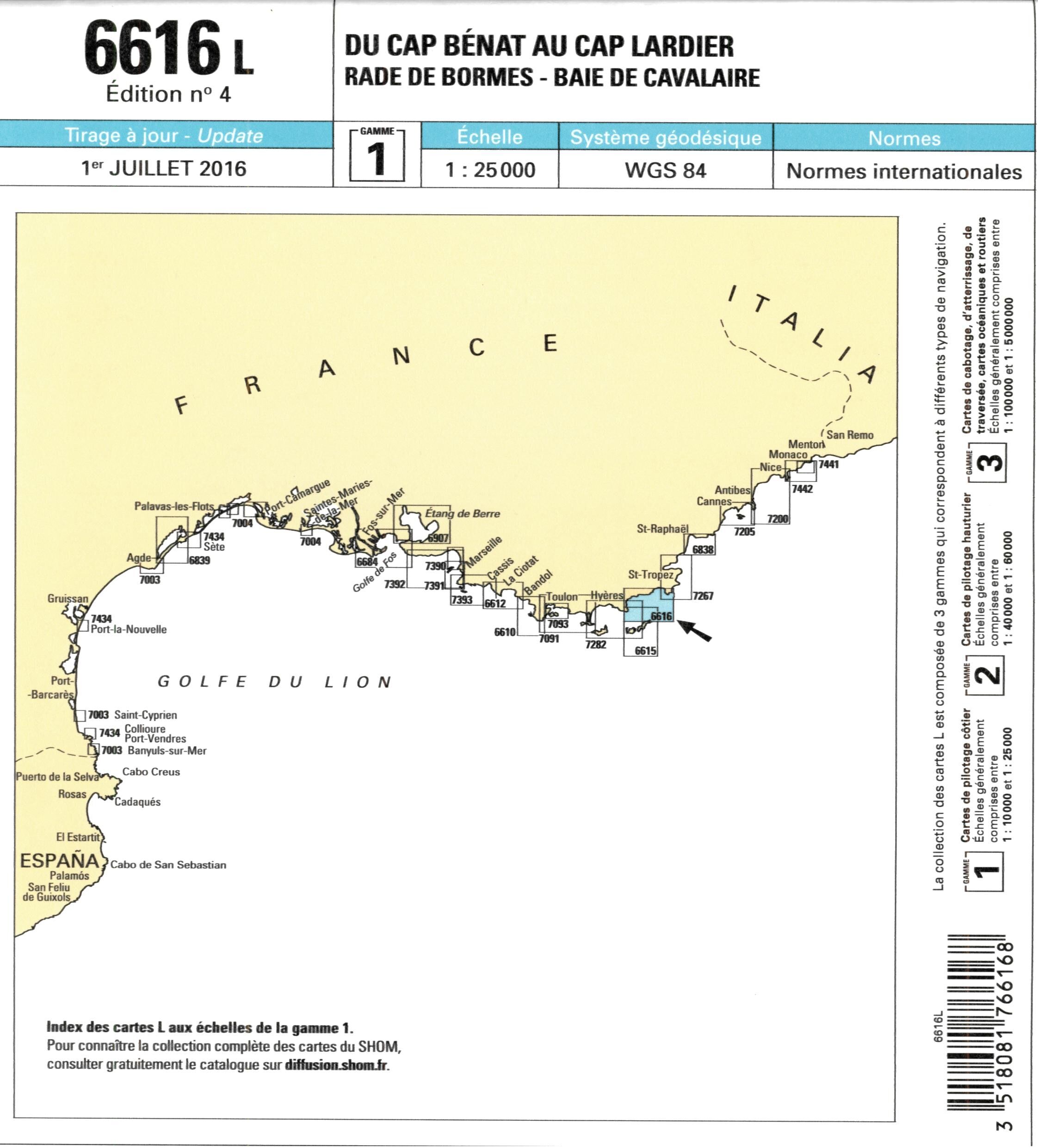 EPSHOM - 6616L DU CAP BENAT AU CAP LARDIER