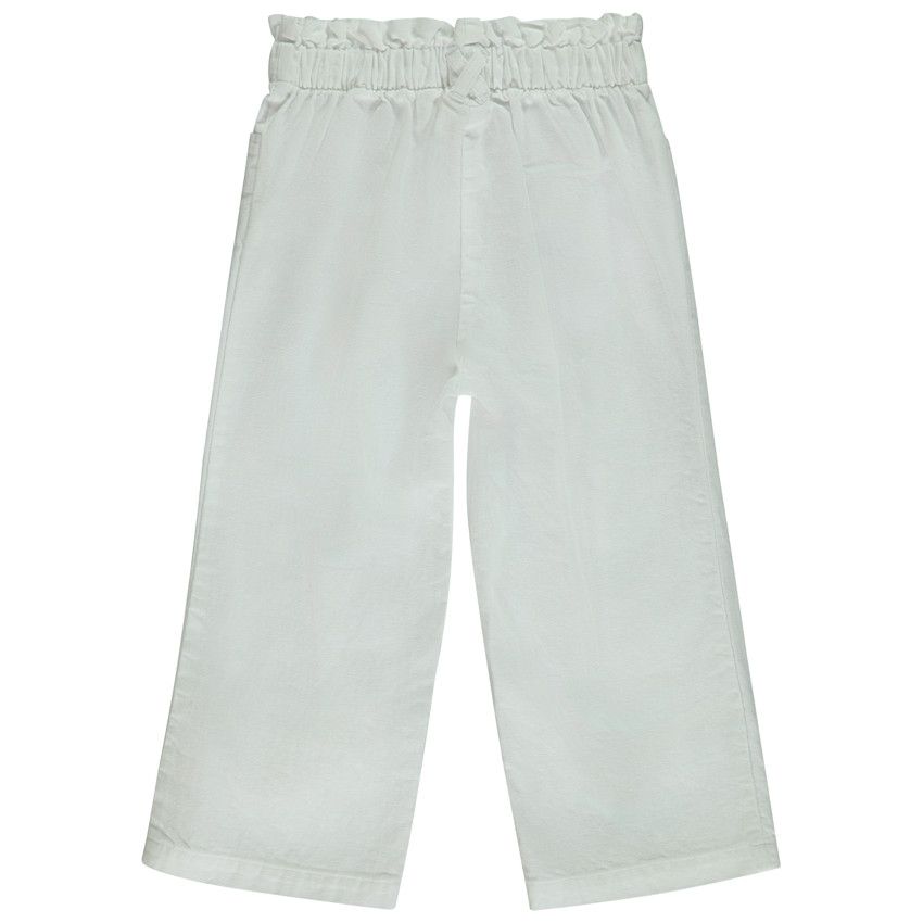 Pantalon palazzo uni pour bébé fille - Blanc