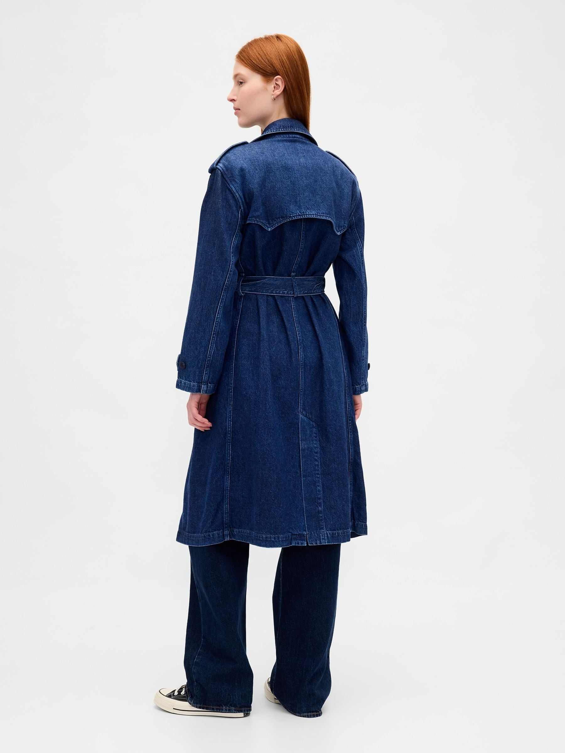 Gap UltraSoft Denim Trench Coat