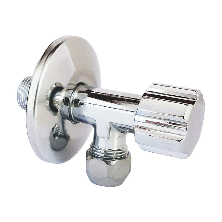Robinet d'arrêt équerre sous-lavabo long, Mâle 12/17 - Tube cuivre Ø10 mm Schell