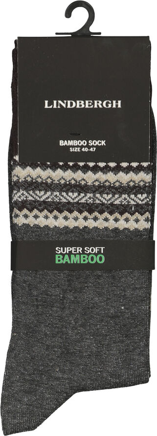Lindbergh Jacquard bamboo sock Brun