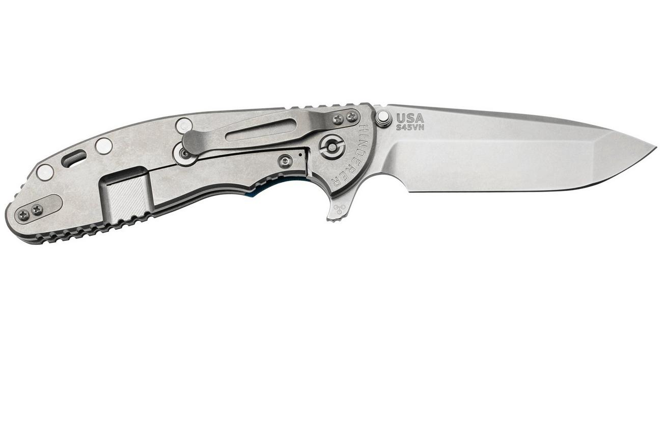 Rick Hinderer XM-24 4.0, S45VN Spanto Stonewash, Blue-Black G10, zakmes