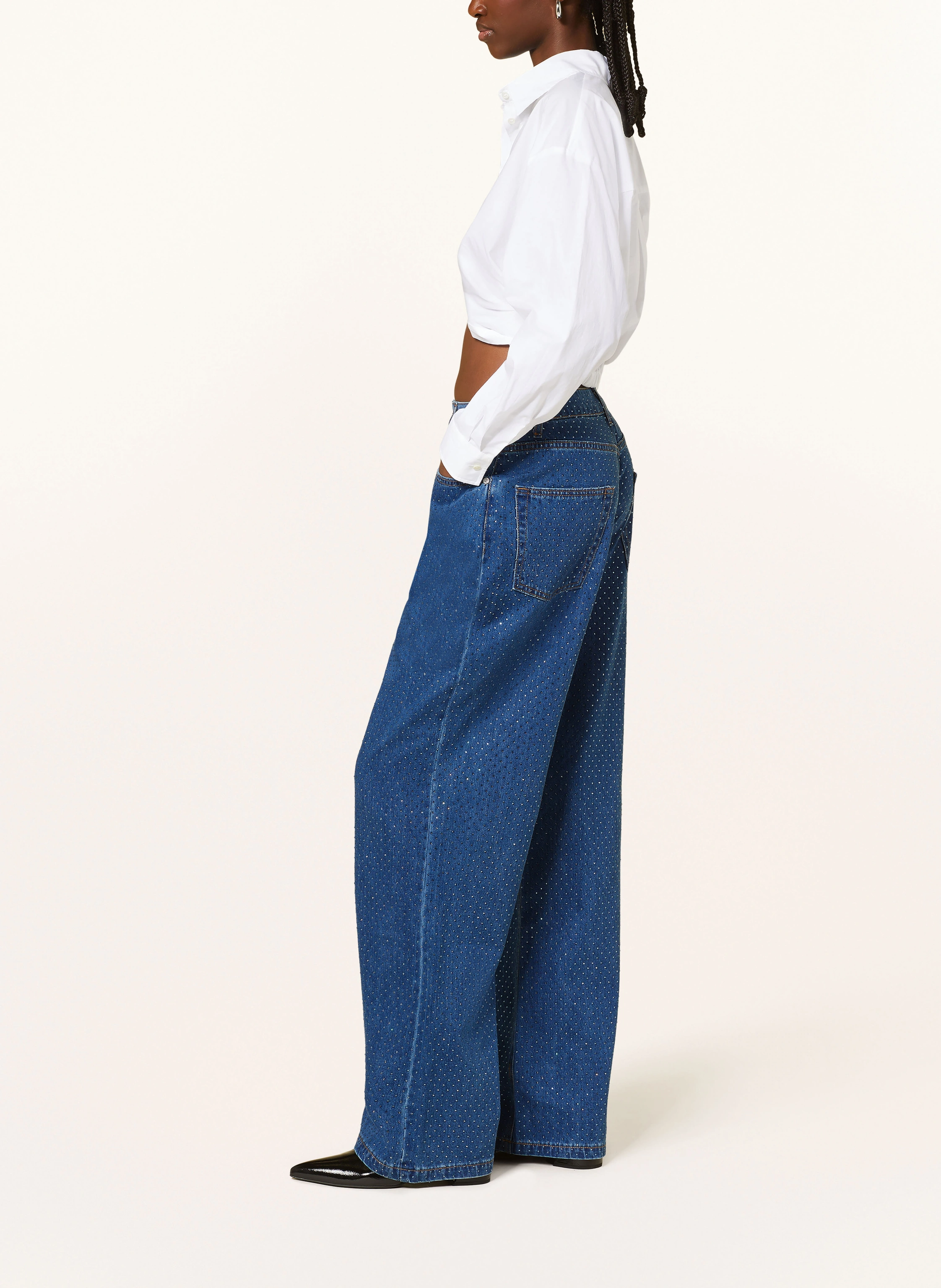 SANDRO Straight Jeans mit Schmucksteinen