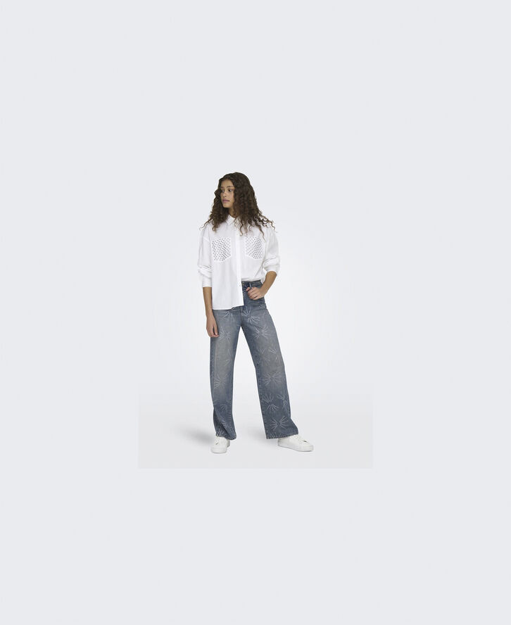 ONLY ONLHOPE EX HW WIDE RHINST DNM TAI D Medium blue denim/tinted