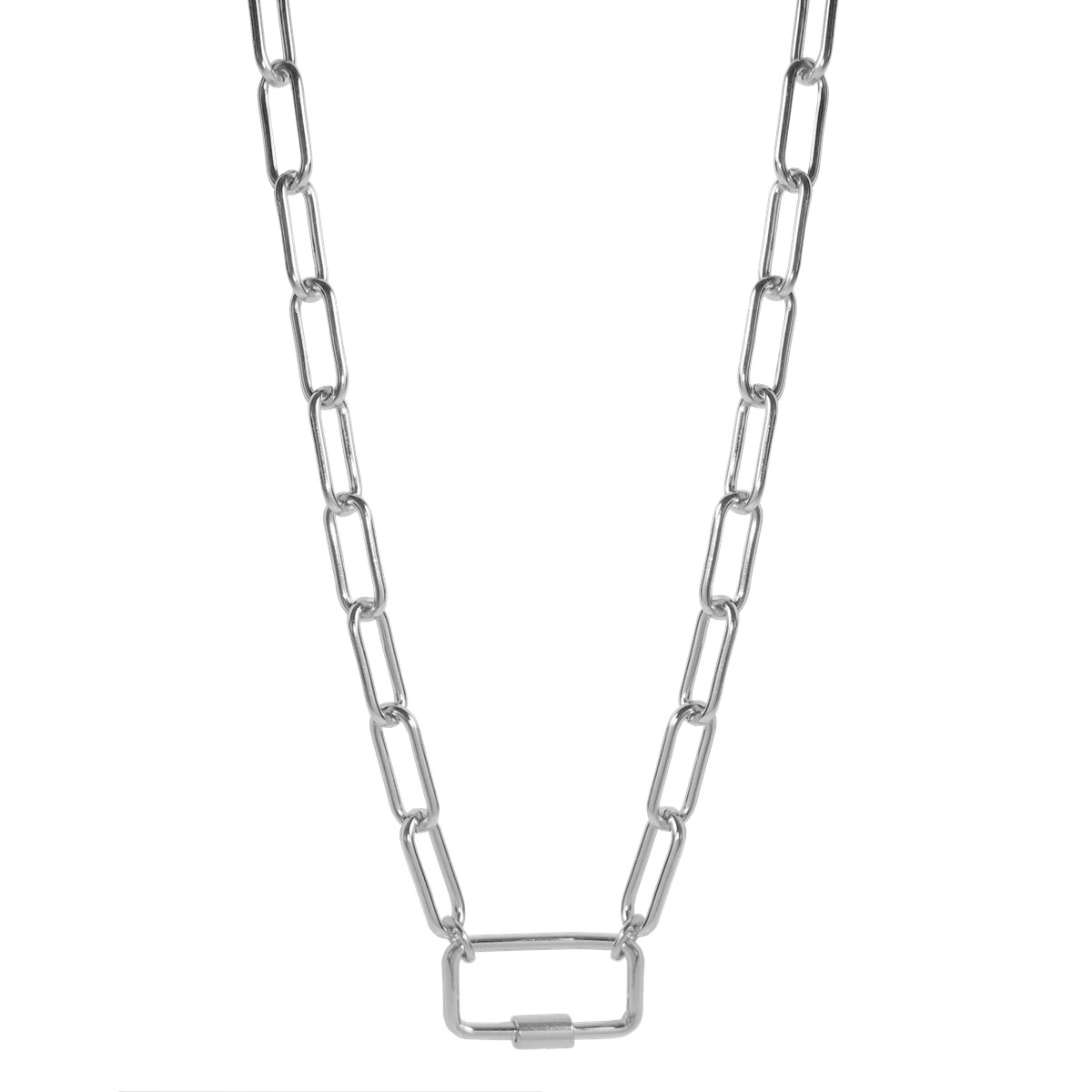 Collier chaîne en acier argenté