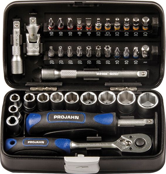 Projahn 38-delige bit- en doppenset met kleurencode en ratel - 394072