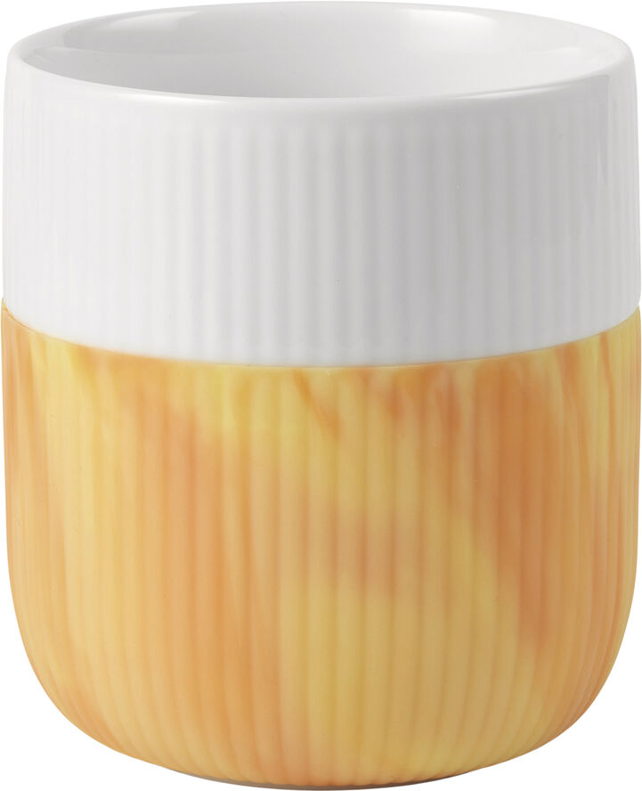 Royal Copenhagen Riflet Contrast Marble Krus - fiery yellow Hvid