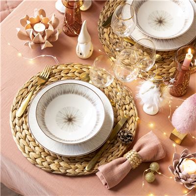 Vaisselle blanche en porcelaine émaillée