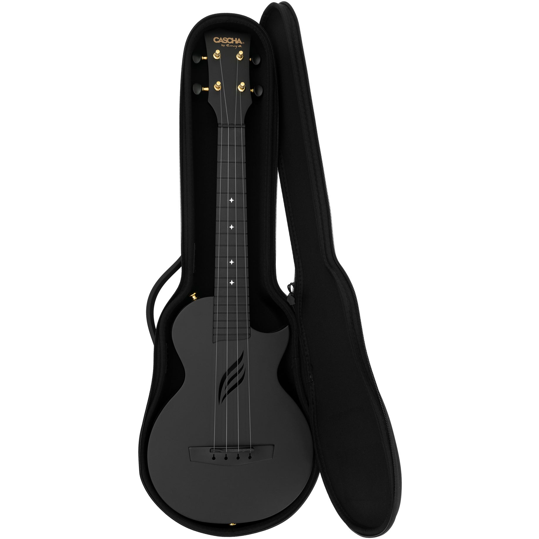 Cascha HH 2258 carbon fiber concert ukelele set zwart