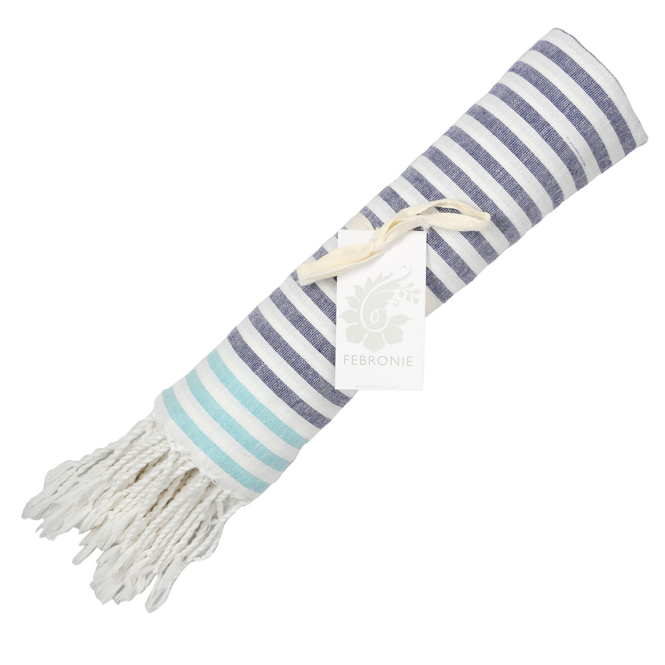 Febronie Fouta Bora Bora bleu grec/vert turquoise - 100x200 cm