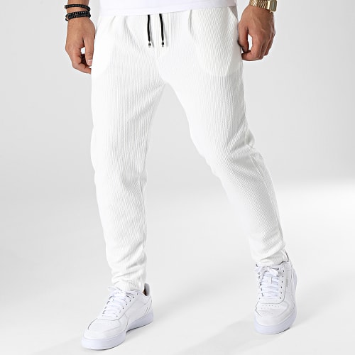 Pantalon Jogging Texturé 7347 Blanc