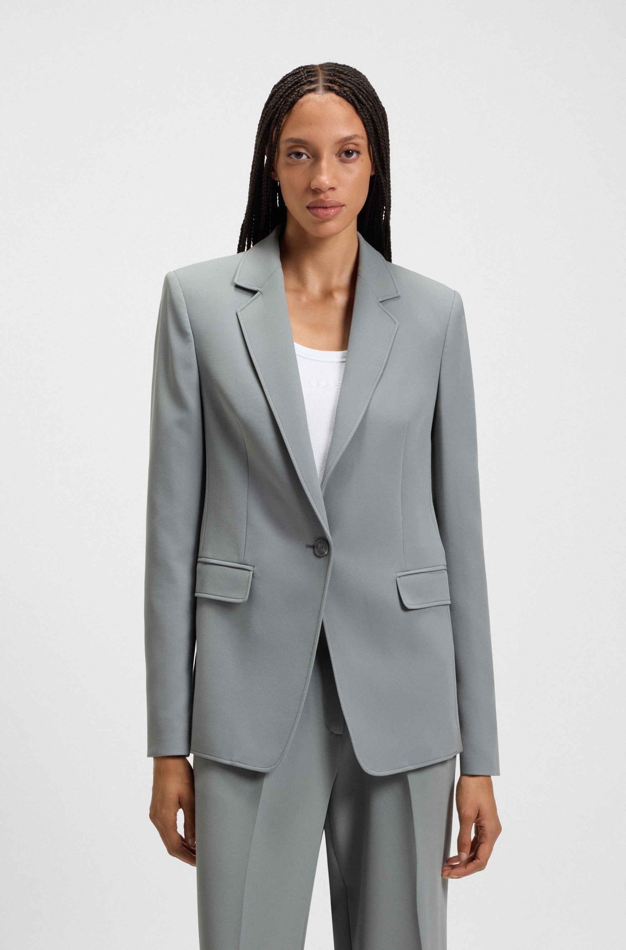BOSS ORANGE Longblazer »Jabla Premium Damenmode«, mit 1-Knopf-Verschluss